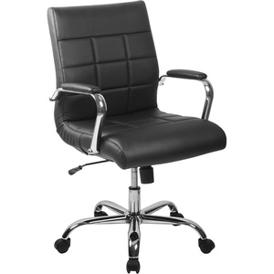 image:imageFlash Furniture Vivian MidBack Pink Vinyl Executive Swivel Office Chair with Chrome Base and ArmsBlack