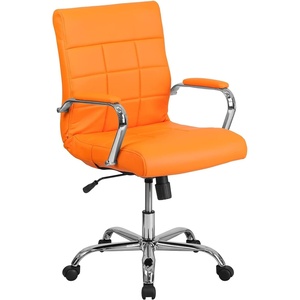 image:imageFlash Furniture Vivian MidBack Pink Vinyl Executive Swivel Office Chair with Chrome Base and ArmsOrange