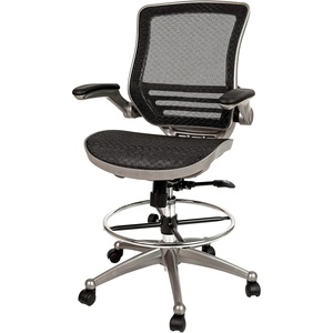 image:imageFlash Furniture Waylon MidBack Swivel Office Chair with Adjustable Foot Ring and Seat Height Ergonomic Mesh Chair with Armrests BlackGoldSilver