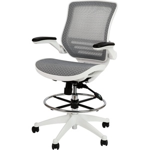 image:imageFlash Furniture Waylon MidBack Swivel Office Chair with Adjustable Foot Ring and Seat Height Ergonomic Mesh Chair with Armrests BlackGoldWhite