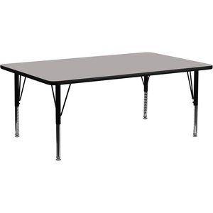 image:imageFlash Furniture Wren 30W x 72L Rectangular Grey HP Laminate Activity Table  Height Adjustable Short LegsGrey