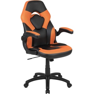 image:imageFlash Furniture X10 Gaming Chair Racing Office Ergonomic Computer PC Adjustable Swivel Chair with Flipup Arms CamouflageBlack LeatherSoftOrange