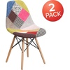 image:imageFlash Furniture 2 Pack Elon Series Milan Patchwork Fabric Chair with Wooden LegsMilan Patchwork