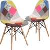 image:imageFlash Furniture 2 Pack Elon Series Milan Patchwork Fabric Chair with Wooden LegsMilan Patchwork
