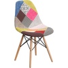 image:imageFlash Furniture 2 Pack Elon Series Milan Patchwork Fabric Chair with Wooden LegsMilan Patchwork