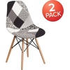 image:imageFlash Furniture 2 Pack Elon Series Milan Patchwork Fabric Chair with Wooden LegsTurin Patchwork