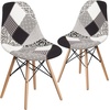 image:imageFlash Furniture 2 Pack Elon Series Milan Patchwork Fabric Chair with Wooden LegsTurin Patchwork
