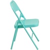 image:imageFlash Furniture 2 Pack HERCULES COLORBURST Series Tantalizing Teal Triple Braced amp Double Hinged Metal Folding Chair1