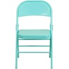 image:imageFlash Furniture 2 Pack HERCULES COLORBURST Series Tantalizing Teal Triple Braced amp Double Hinged Metal Folding Chair1