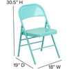 image:imageFlash Furniture 2 Pack HERCULES COLORBURST Series Tantalizing Teal Triple Braced amp Double Hinged Metal Folding Chair1