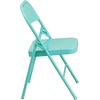 image:imageFlash Furniture 2 Pack HERCULES COLORBURST Series Tantalizing Teal Triple Braced amp Double Hinged Metal Folding Chair4