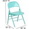 image:imageFlash Furniture 2 Pack HERCULES COLORBURST Series Tantalizing Teal Triple Braced amp Double Hinged Metal Folding Chair4