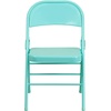 image:imageFlash Furniture 2 Pack HERCULES COLORBURST Series Tantalizing Teal Triple Braced amp Double Hinged Metal Folding Chair4