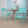 image:imageFlash Furniture 2 Pack HERCULES COLORBURST Series Tantalizing Teal Triple Braced amp Double Hinged Metal Folding Chair4