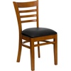 image:imageFlash Furniture 2 Pack HERCULES Series Ladder Back Cherry Wood Restaurant Chair  Burgundy Vinyl SeatBlack Vinyl SeatCherry Wood Frame