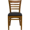 image:imageFlash Furniture 2 Pack HERCULES Series Ladder Back Cherry Wood Restaurant Chair  Burgundy Vinyl SeatBlack Vinyl SeatCherry Wood Frame