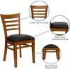 image:imageFlash Furniture 2 Pack HERCULES Series Ladder Back Cherry Wood Restaurant Chair  Burgundy Vinyl SeatBlack Vinyl SeatCherry Wood Frame