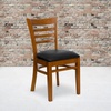 image:imageFlash Furniture 2 Pack HERCULES Series Ladder Back Cherry Wood Restaurant Chair  Burgundy Vinyl SeatBlack Vinyl SeatCherry Wood Frame