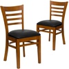 image:imageFlash Furniture 2 Pack HERCULES Series Ladder Back Cherry Wood Restaurant Chair  Burgundy Vinyl SeatBlack Vinyl SeatCherry Wood Frame
