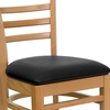 image:imageFlash Furniture 2 Pack HERCULES Series Ladder Back Cherry Wood Restaurant Chair  Burgundy Vinyl SeatBlack Vinyl SeatNatural Wood Frame