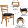 image:imageFlash Furniture 2 Pack HERCULES Series Ladder Back Cherry Wood Restaurant Chair  Burgundy Vinyl SeatBlack Vinyl SeatNatural Wood Frame