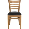 image:imageFlash Furniture 2 Pack HERCULES Series Ladder Back Cherry Wood Restaurant Chair  Burgundy Vinyl SeatBlack Vinyl SeatNatural Wood Frame