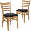 image:imageFlash Furniture 2 Pack HERCULES Series Ladder Back Cherry Wood Restaurant Chair  Burgundy Vinyl SeatBlack Vinyl SeatNatural Wood Frame
