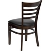 image:imageFlash Furniture 2 Pack HERCULES Series Ladder Back Cherry Wood Restaurant Chair  Burgundy Vinyl SeatBlack Vinyl SeatWalnut Wood Frame