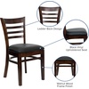 image:imageFlash Furniture 2 Pack HERCULES Series Ladder Back Cherry Wood Restaurant Chair  Burgundy Vinyl SeatBlack Vinyl SeatWalnut Wood Frame