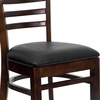 image:imageFlash Furniture 2 Pack HERCULES Series Ladder Back Cherry Wood Restaurant Chair  Burgundy Vinyl SeatBlack Vinyl SeatWalnut Wood Frame