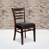 image:imageFlash Furniture 2 Pack HERCULES Series Ladder Back Cherry Wood Restaurant Chair  Burgundy Vinyl SeatBlack Vinyl SeatWalnut Wood Frame