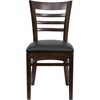image:imageFlash Furniture 2 Pack HERCULES Series Ladder Back Cherry Wood Restaurant Chair  Burgundy Vinyl SeatBlack Vinyl SeatWalnut Wood Frame