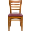image:imageFlash Furniture 2 Pack HERCULES Series Ladder Back Cherry Wood Restaurant Chair  Burgundy Vinyl SeatBurgundy Vinyl SeatCherry Wood Frame