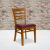image:imageFlash Furniture 2 Pack HERCULES Series Ladder Back Cherry Wood Restaurant Chair  Burgundy Vinyl SeatBurgundy Vinyl SeatCherry Wood Frame