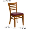 image:imageFlash Furniture 2 Pack HERCULES Series Ladder Back Cherry Wood Restaurant Chair  Burgundy Vinyl SeatBurgundy Vinyl SeatCherry Wood Frame