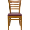 image:imageFlash Furniture 2 Pack HERCULES Series Ladder Back Cherry Wood Restaurant Chair  Burgundy Vinyl SeatBurgundy Vinyl SeatCherry Wood Frame