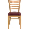 image:imageFlash Furniture 2 Pack HERCULES Series Ladder Back Cherry Wood Restaurant Chair  Burgundy Vinyl SeatBurgundy Vinyl SeatNatural Wood Frame