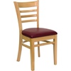 image:imageFlash Furniture 2 Pack HERCULES Series Ladder Back Cherry Wood Restaurant Chair  Burgundy Vinyl SeatBurgundy Vinyl SeatNatural Wood Frame