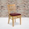 image:imageFlash Furniture 2 Pack HERCULES Series Ladder Back Cherry Wood Restaurant Chair  Burgundy Vinyl SeatBurgundy Vinyl SeatNatural Wood Frame
