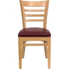 image:imageFlash Furniture 2 Pack HERCULES Series Ladder Back Cherry Wood Restaurant Chair  Burgundy Vinyl SeatBurgundy Vinyl SeatNatural Wood Frame