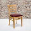 image:imageFlash Furniture 2 Pack HERCULES Series Ladder Back Cherry Wood Restaurant Chair  Burgundy Vinyl SeatBurgundy Vinyl SeatNatural Wood Frame
