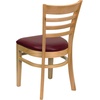 image:imageFlash Furniture 2 Pack HERCULES Series Ladder Back Cherry Wood Restaurant Chair  Burgundy Vinyl SeatBurgundy Vinyl SeatNatural Wood Frame