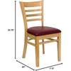 image:imageFlash Furniture 2 Pack HERCULES Series Ladder Back Cherry Wood Restaurant Chair  Burgundy Vinyl SeatBurgundy Vinyl SeatNatural Wood Frame