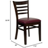 image:imageFlash Furniture 2 Pack HERCULES Series Ladder Back Cherry Wood Restaurant Chair  Burgundy Vinyl SeatBurgundy Vinyl SeatWalnut Wood Frame
