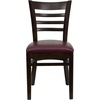 image:imageFlash Furniture 2 Pack HERCULES Series Ladder Back Cherry Wood Restaurant Chair  Burgundy Vinyl SeatBurgundy Vinyl SeatWalnut Wood Frame