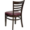 image:imageFlash Furniture 2 Pack HERCULES Series Ladder Back Cherry Wood Restaurant Chair  Burgundy Vinyl SeatBurgundy Vinyl SeatWalnut Wood Frame
