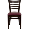 image:imageFlash Furniture 2 Pack HERCULES Series Ladder Back Cherry Wood Restaurant Chair  Burgundy Vinyl SeatBurgundy Vinyl SeatWalnut Wood Frame
