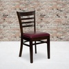 image:imageFlash Furniture 2 Pack HERCULES Series Ladder Back Cherry Wood Restaurant Chair  Burgundy Vinyl SeatBurgundy Vinyl SeatWalnut Wood Frame