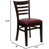 image:imageFlash Furniture 2 Pack HERCULES Series Ladder Back Cherry Wood Restaurant Chair  Burgundy Vinyl SeatBurgundy Vinyl SeatWalnut Wood Frame