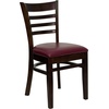 image:imageFlash Furniture 2 Pack HERCULES Series Ladder Back Cherry Wood Restaurant Chair  Burgundy Vinyl SeatBurgundy Vinyl SeatWalnut Wood Frame